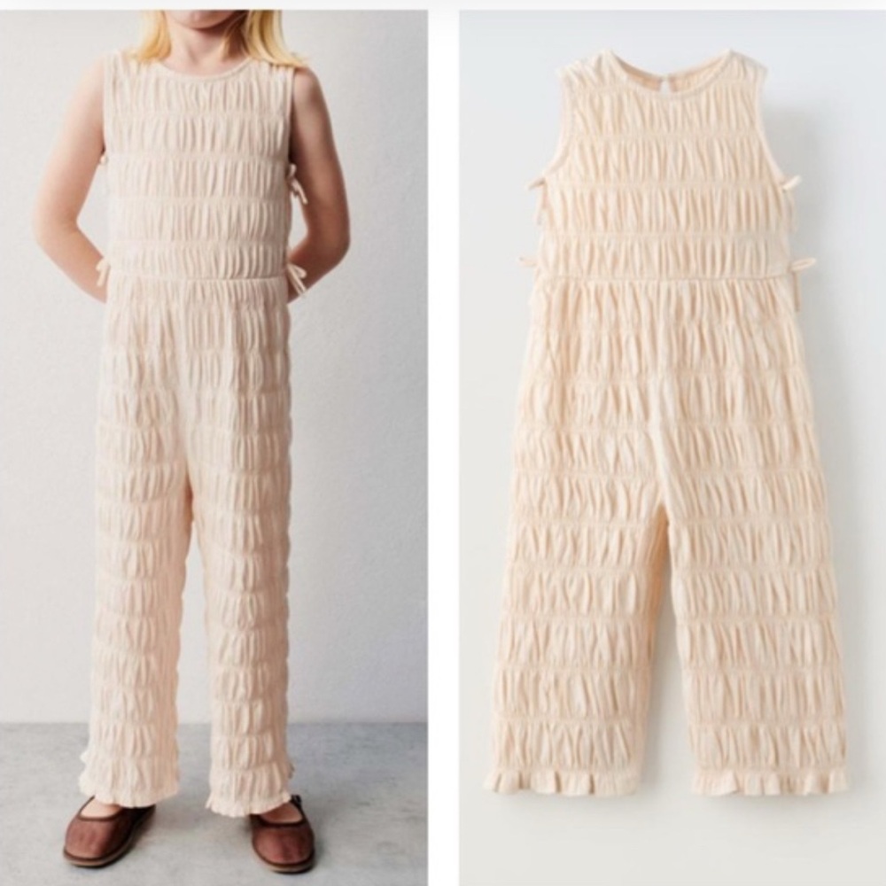 Zara Kids Cream One Piece Jumpsuit size 5